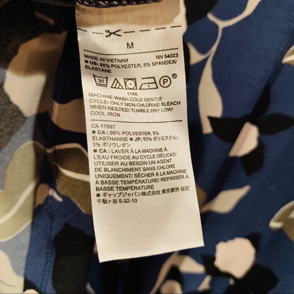 🍌Banana Republic Blue Navy Floral Faux Wrap Dress - Picture 6 of 6